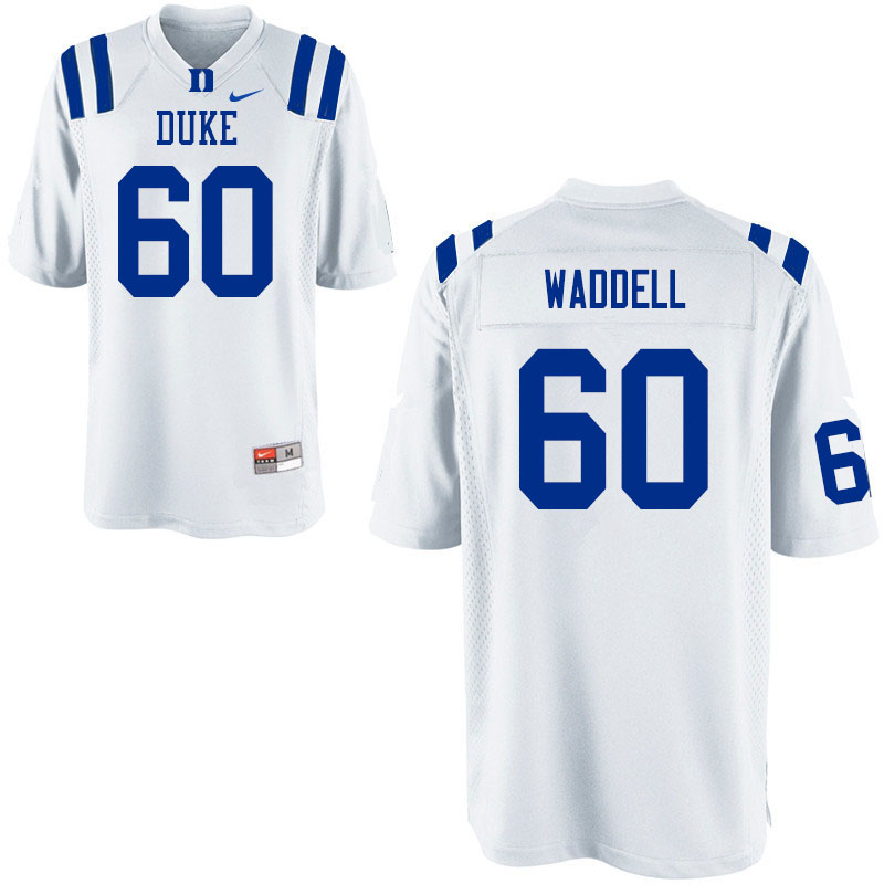 Men #60 Noah Waddell Duke Blue Devils College Football Jerseys Sale-White